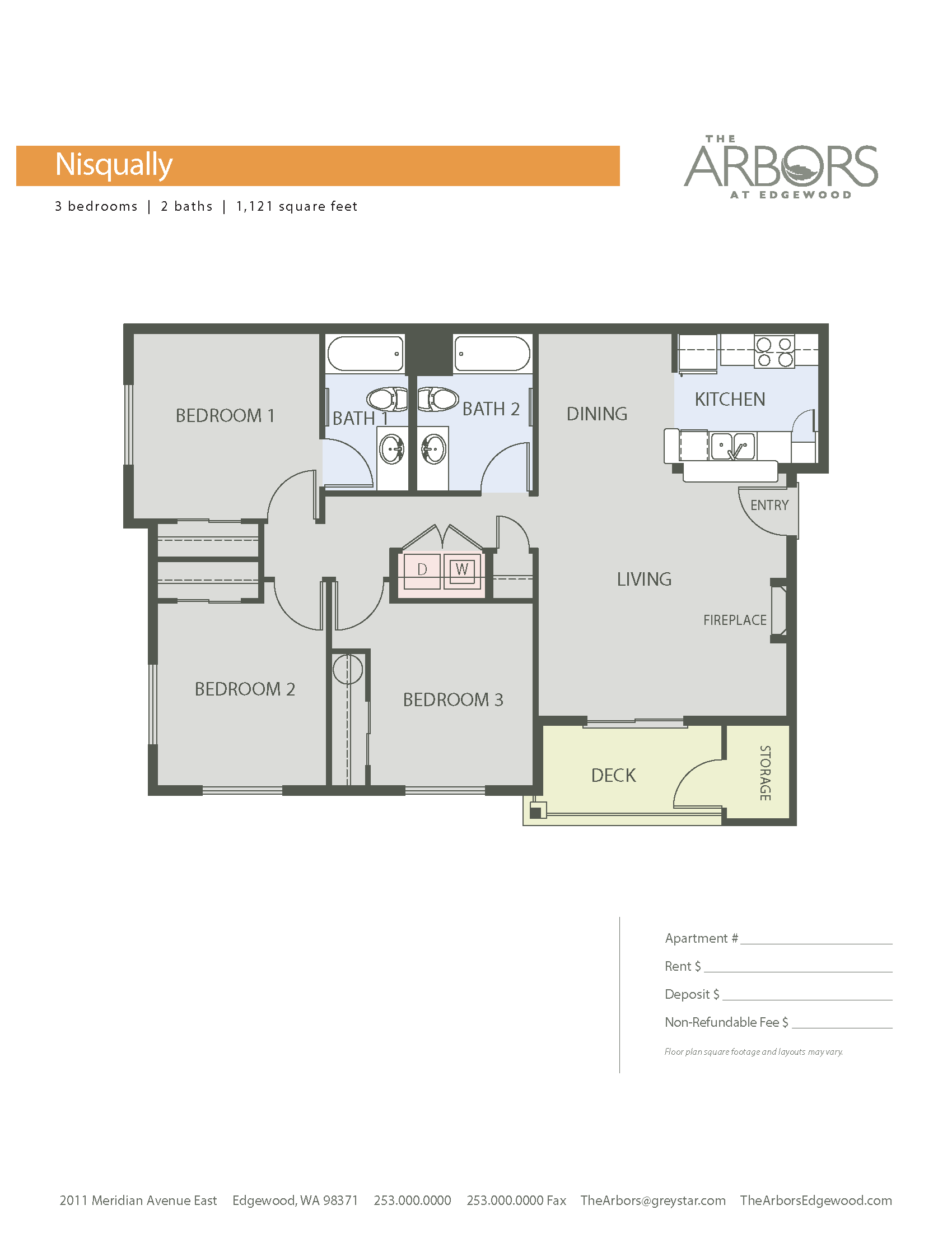 The Arbors at Edgewood Floor Plan - 3x2 Nisqually The Arbors at Edgewood Floor Plan - 3x2 Nisqually